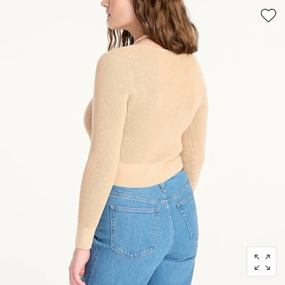 J. Crew Scoopneck Stretch Cardigan Top in Tan - Size M